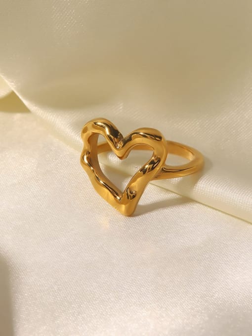 J&D Stainless steel Heart Minimalist Band Ring
