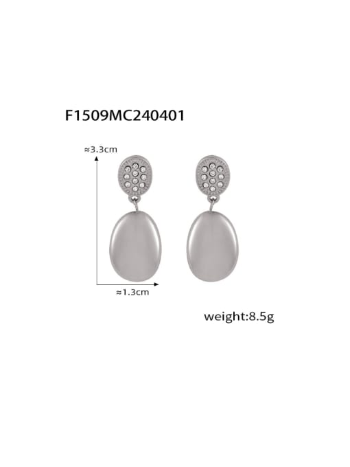 F1509 Steel Earrings Titanium Steel Rhinestone Geometric Minimalist Drop Earring
