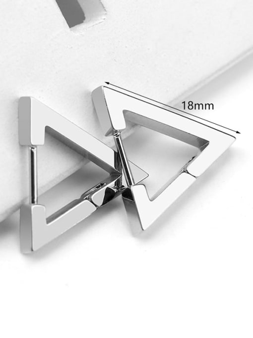 Large triangle steel color 18mm one Stainless steel Geometric Minimalist Single Earring(Single-Only One)