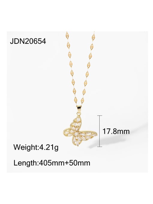 J&D Stainless steel Cubic Zirconia Butterfly Dainty Necklace 4