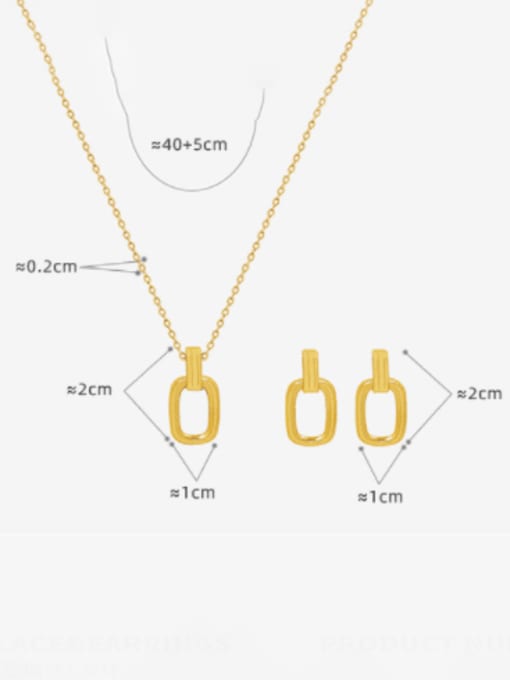 MAKA Titanium Steel Minimalist Geometric  Earring and Necklace Set 3