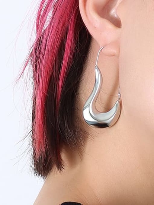 F498 Steel Earrings Titanium Steel Geometric Minimalist Hook Earring