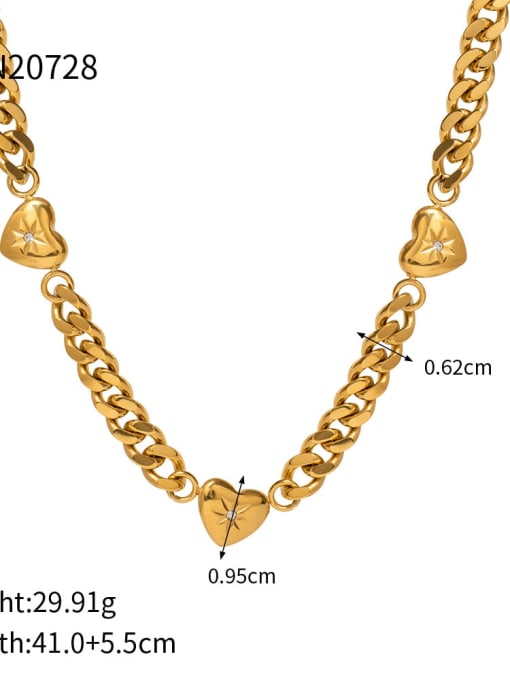 JDN20728 Stainless steel Heart Trend Necklace