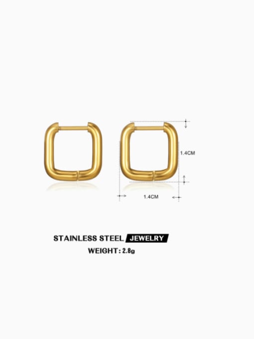 Gold square earrings Stainless steel Geometric Minimalist Huggie Earring