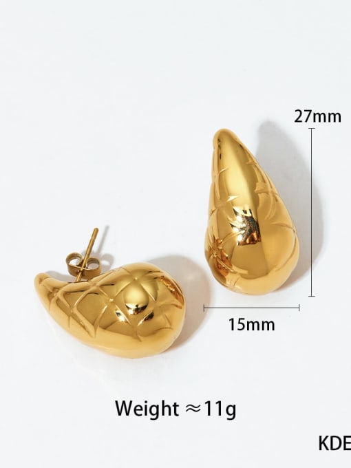 Diamond pattern hollow gold 2297 Stainless steel Geometric Trend Stud Earring