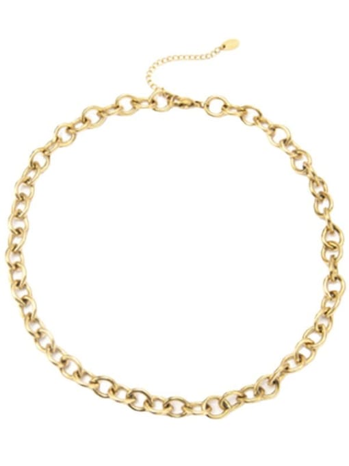 YAYACH Brass Vintage Holllow Geometric Chain  Necklace