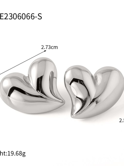JDE2306066 S Stainless steel Heart Trend Stud Earring