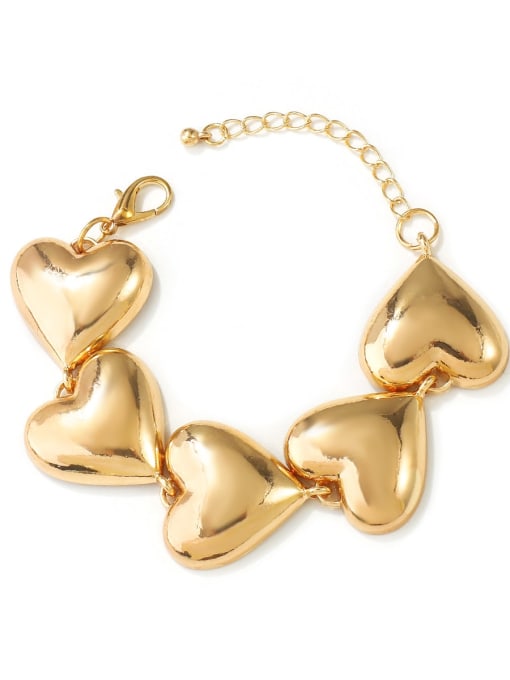 golden Alloy Heart Trend Bracelet