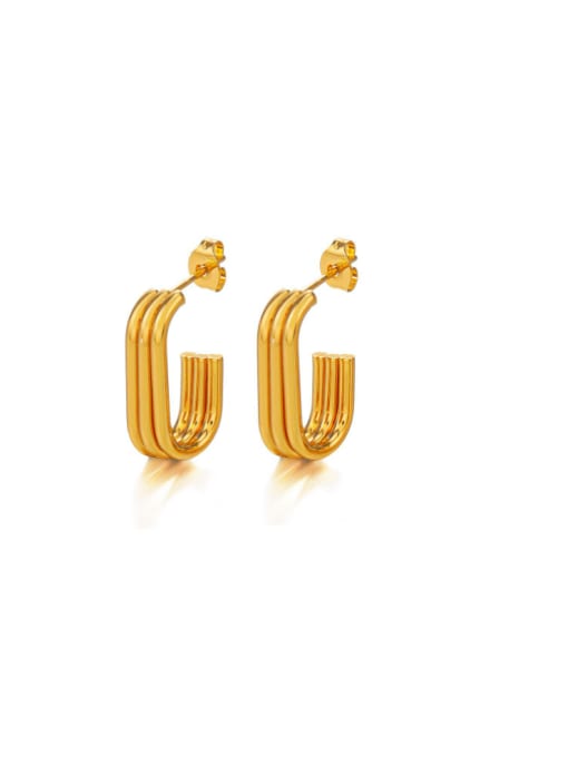 J$L  Steel Jewelry Stainless steel Geometric Minimalist Stud Earring 1