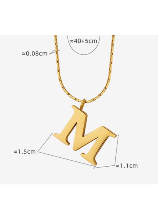MAKA Titanium Steel Letter Minimalist Necklace 3