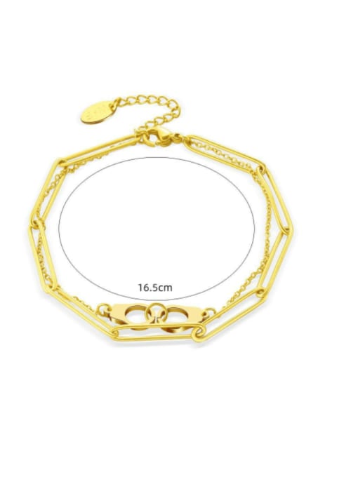 SB22030315 Titanium Steel Geometric Hip Hop Link Bracelet