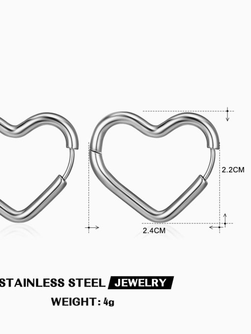 Steel color ZN467S Stainless steel Geometric Minimalist Huggie Earring
