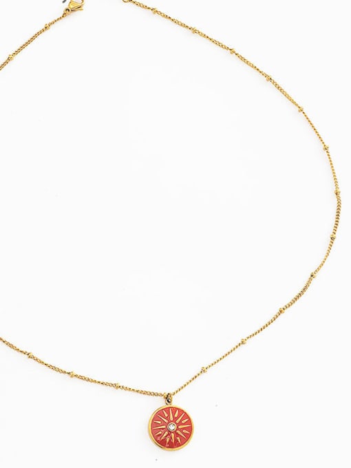 gold Simple and fashionable coin clavicle chain geometric dripping multi-layer ins wind stacking titanium steel necklace