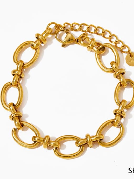 Golden Bracelet SBK454 Stainless steel  Trend Geometric Bracelet and Necklace Set
