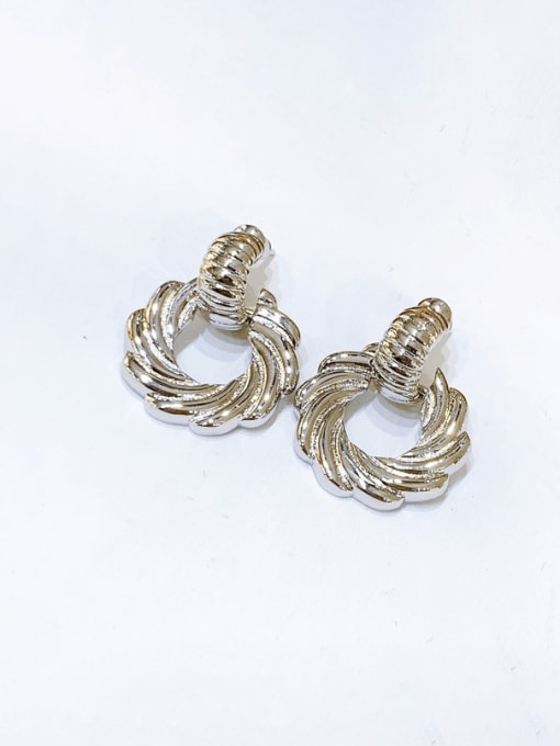 H00356 steel Brass Geometric Vintage Hoop Earring