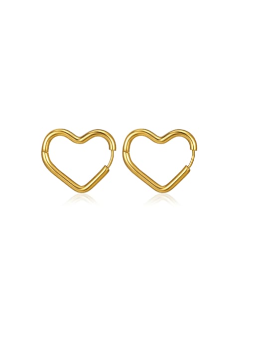 Gold Love Earrings Stainless steel Heart Minimalist Huggie Earring