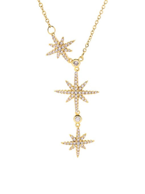 K.Love Titanium Steel Cubic Zirconia Star Vintage Lariat Necklace