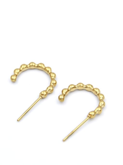 YAYACH Geometric metal Korean versatile Round Bead Earrings
