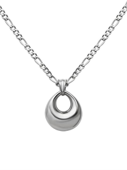Steel  55cm Titanium 316L Stainless Steel Geometric Vintage Necklace with e-coated waterproof