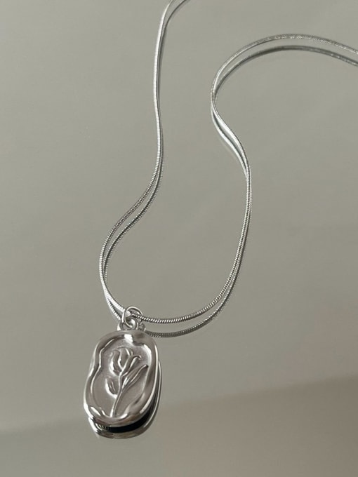 K.Love Titanium Steel Flower Minimalist Necklace 1