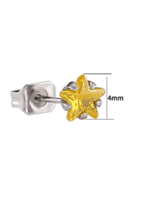 BELII Stainless steel Cubic Zirconia Star Minimalist Stud Earring--Single Only One 1