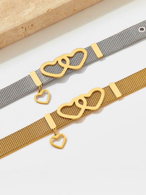 Clioro Mesh Stainless Steel Couple Bracelet Watch Love Bracelet 2