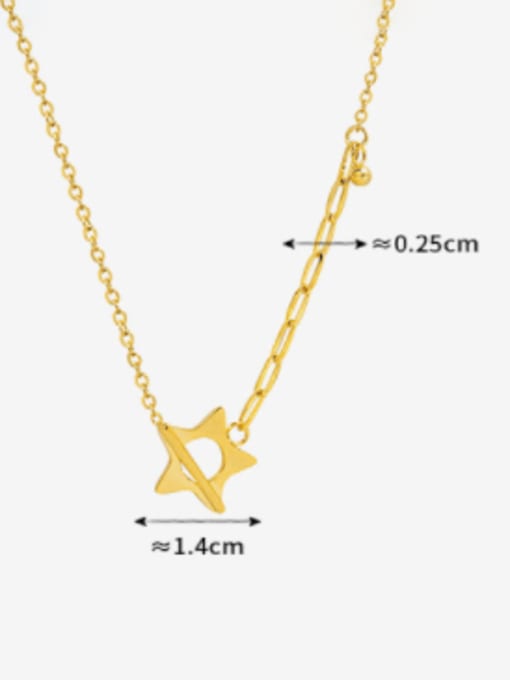 MAKA Titanium Steel Geometric Minimalist Hollow Chain Necklace 1