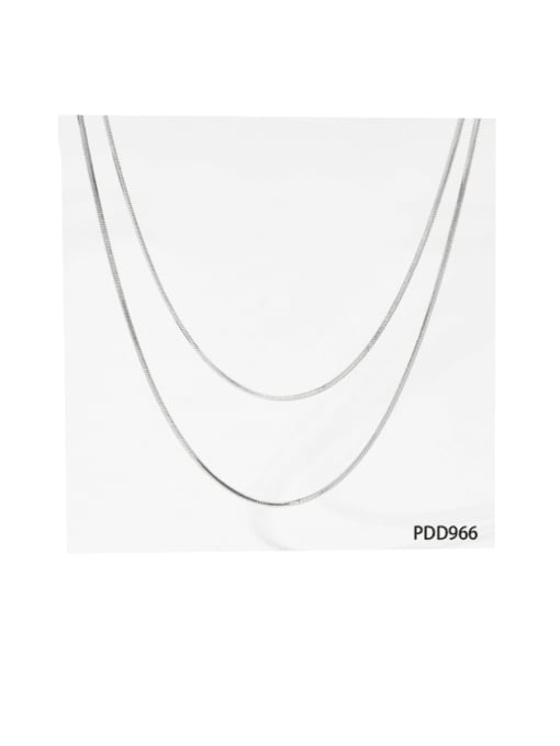 Double layer Steel  PDD966 Stainless steel Snake Bone Chain Minimalist Necklace