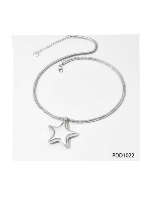 steel pentagram PDD1022 Stainless steel Heart Minimalist Necklace