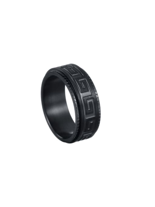 SM-Men's Jewelry Stainless steel Geometric Hip Hop Band  Rotation Men's Ring 2