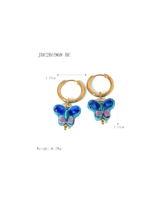 J&D Titanium Steel Ceramic Butterfly Hip Hop Huggie Earring 1