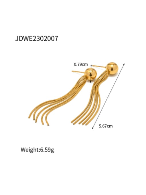 JDWE2302007 Stainless steel Tassel Hip Hop Threader Earring