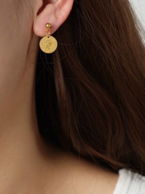 F1124 Gold Earrings Titanium Steel Geometric Trend Stud Earring