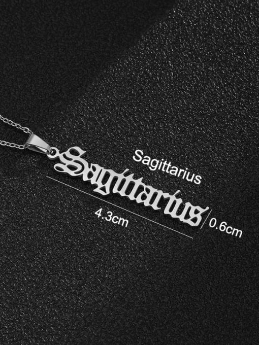 Steel Sagittarius Seat Stainless steel Constellation Hip Hop Necklace