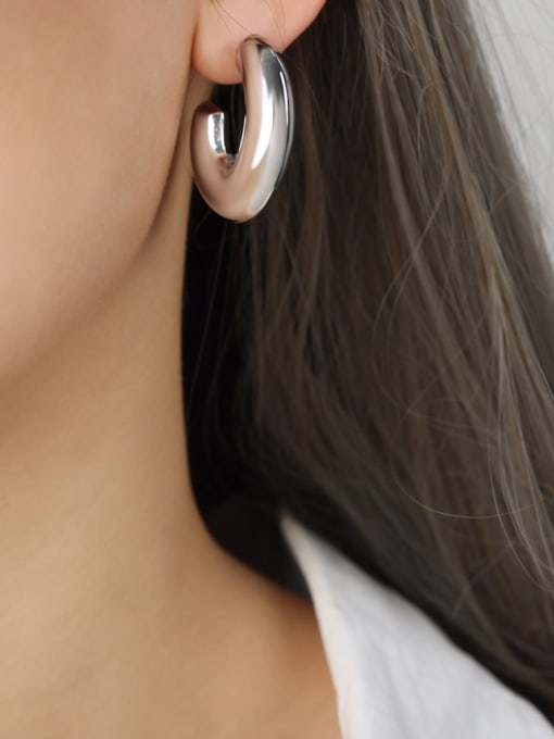 F1324 Small Steel Earrings Titanium Steel Geometric Minimalist Stud Earring