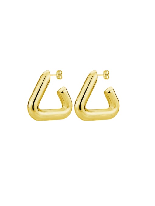 gold Titanium Steel Triangle Minimalist Huggie Earring