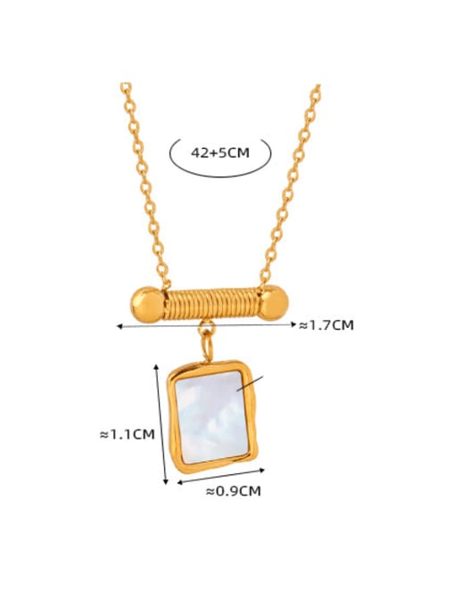 P1799 Golden Necklace 42+ 5cm Titanium Steel Shell Geometric Hip Hop Necklace