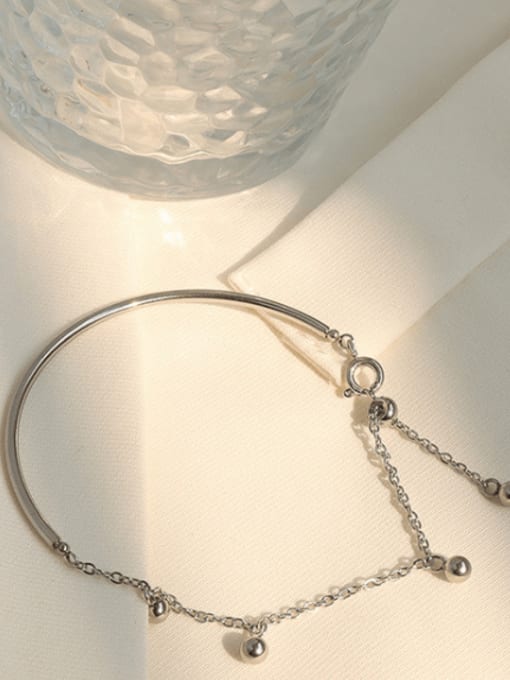 Steel color Bracelet 19cm Titanium 316L Stainless Steel Bell Minimalist Bracelet with e-coated waterproof