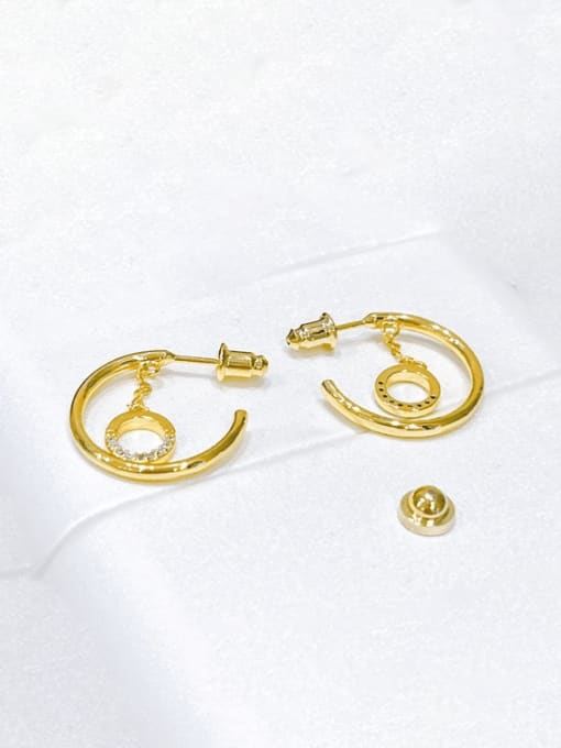 H00645 gold Brass Geometric Minimalist Stud Earring
