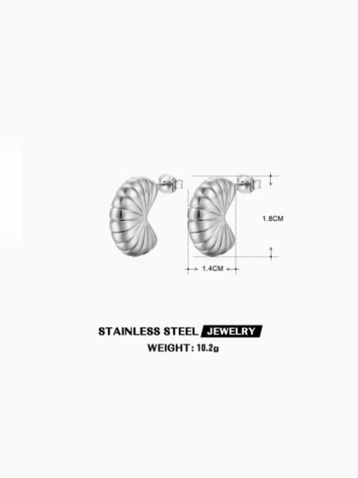 Steel colored earrings Stainless steel Geometric Vintage Stud Earring