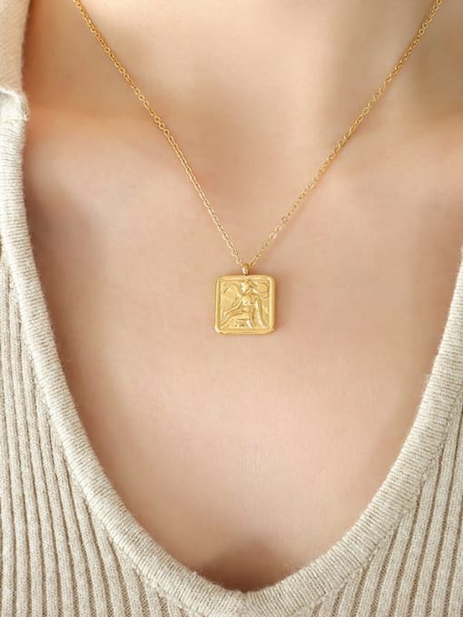 P603 Gold necklace 40 +5cm Titanium Steel Geometric Minimalist Necklace