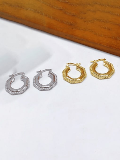 Clioro Brass Geometric Vintage Huggie Earring 0