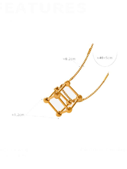 Gold 40+ 5cm Titanium Steel Hollow Geometric Minimalist Necklace