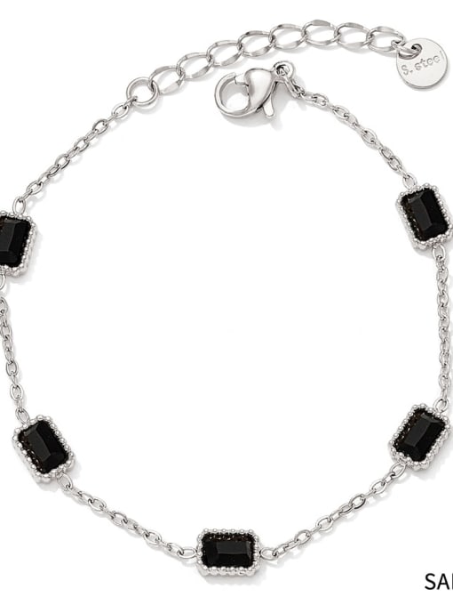 Bracelet SAP922 Trend Geometric Stainless steel Cubic Zirconia Bracelet and Necklace Set