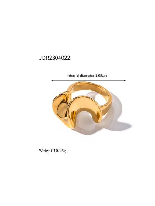 J&D Stainless steel Shell Geometric Trend Band Ring 2