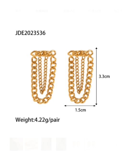 JDE2023536 Stainless steel Geometric Hip Hop Drop Earring