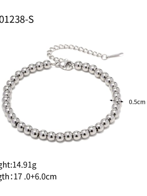 JDB201238 S Stainless steel Geometric Beaded Bracelet