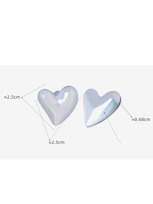 MAKA Titanium Steel Resin Heart Trend Stud Earring 3