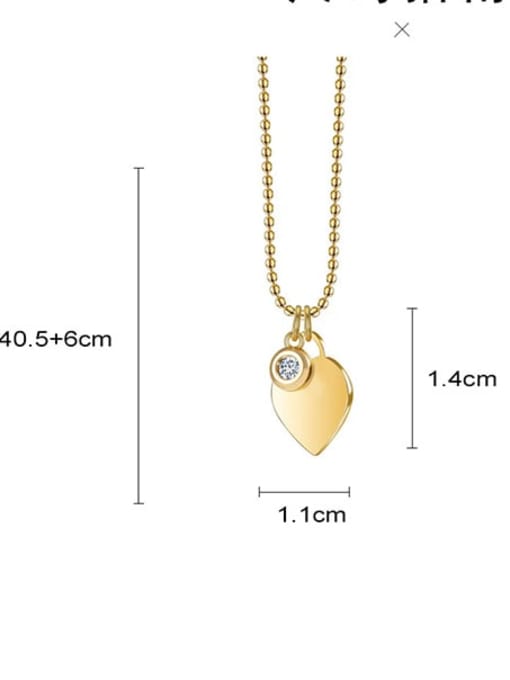 YAYACH Titanium Steel Rhinestone Heart Minimalist Necklace 1
