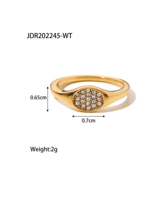 JDR202245 WT Stainless steel Cubic Zirconia Geometric Vintage Band Ring